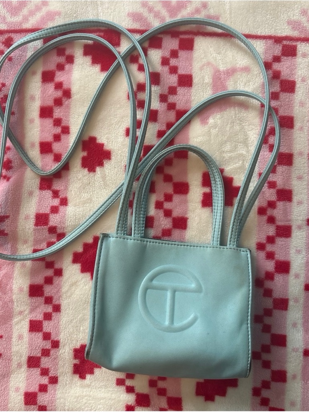 Telfar Mini Crossbody Bag in Light Blue